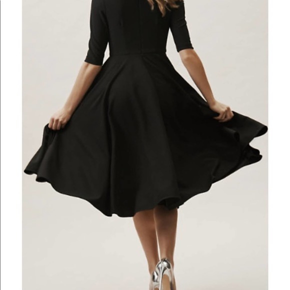 BHLDN Anthropologie Valdis Dress Black midi NEW - Picture 3 of 10